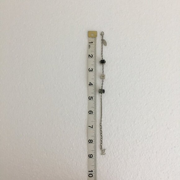 Louis Vuitton Crystal Gamble Station Bracelet 8" 100% Authentic Silver-Tone - Picture 9 of 9